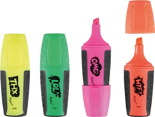 2 Textmarker Mini klein hohe Farbbrillianz in Pink Gelb Orange oder Grün