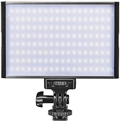 Walimex pro LED Niova 150 Bi Color Videoleuchte, On-Camera Fotolampe 15 W, Videolicht mit einstellbarer Farbtemperatur 3200-566 K, Studiolicht dimmbar