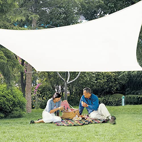 LOVE STORY Vela ombreggiante 3x3m Tena a Vela Rettangolare Parasole Esterno Traspirante HDPE Protezione UV per Giardino Terrazza,Patio,Beige