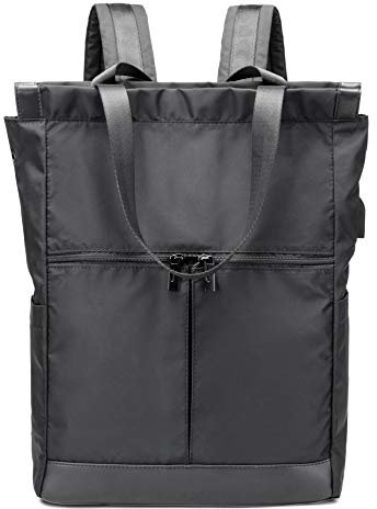 Travel Laptop Backpack for Women Convertible Tote Daypack with USB Charging Port by COOLCY, Black, L, Daypack Backpacks