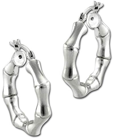SilberDream Ohrringe Creolen 925 Echt Silber Bamboo Damen Schmuck SDO67252 Silber Creole