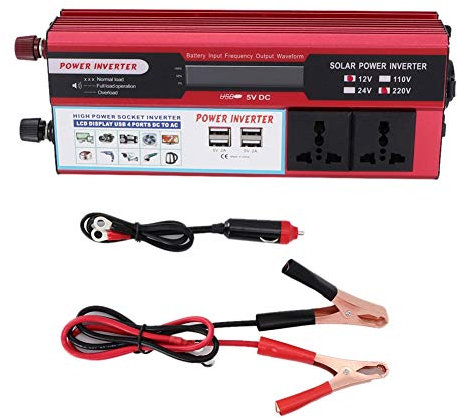 KIMISS 4000W 220-240 V Auto-Wechselrichter, Aluminiumlegierung Solar-Wechselrichter Wave Digital Display Phone 4 USB-Ladegerät