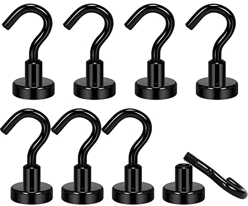 Wukong 9KG(20LB) Calamite Potenti Ganci Adesivi,8 Pezzi Ganci Magnetici,16mm Magnete Potente Ganci Magneti Neodimio,Calamita Potente Ganci Adatto per Garage, cucina, bagno,Giardinaggio e Outdoor