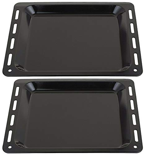 SPARES2GO Baking Tray Enamelled Pan compatible with Rangemaster Oven Cooker (448mm x 360mm x 25mm, Pack of 2)