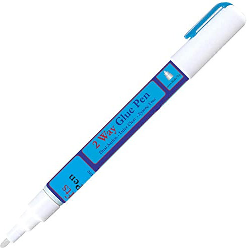 2 Way Glue Pen Permanent & Temporary Adhesive Memory System Dual Action Clear Dry Two Way Glue for Crafts Card Making Scrapbooking Balloons Glitter Embellishment (6mm Bullet Tip - 1 Pen)