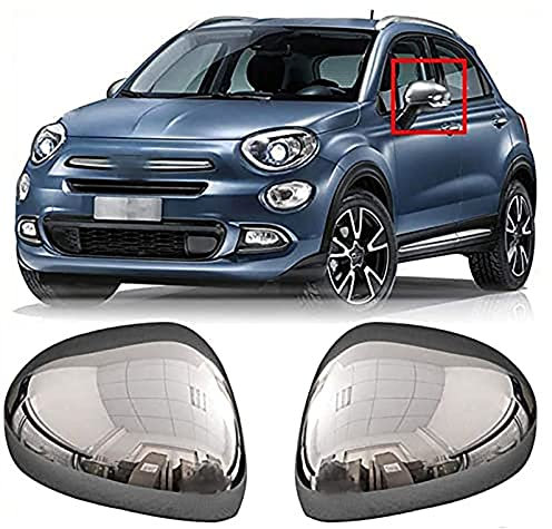 Coppia Calotte cromate cover esterne specchio lucido auto retrovisore fiat 500X