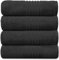 GC GAVENO CAVAILIA Luxury 450 GSM Jumbo Bath Sheet, Highly Water Absorbent Towels, Pack Of 4 Towel Set, Black, 80X170