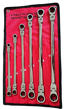 Viudecce Flexi-Head Ratchet Spanner Set-Extra Aviation Wrench Long 72 Tooth
