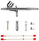 ROSEMARY 0.2/0.3/0.5mm Dual-Action Gravity Feed Airbrush Gun Airbrush Painting Kits with Quick Connector, Multicolor