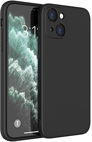 Mixroom - Cover Custodia Case per iPhone 13 Mini Protezione Copre Fotocamera in Silicone TPU Opaco con Bordi Piatti Colore Nero