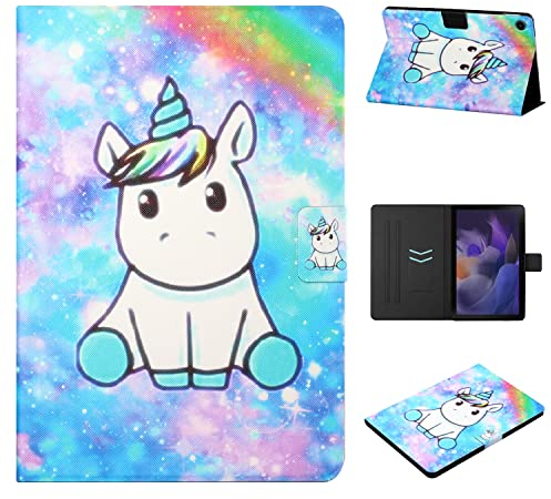 CASAFUNY Hülle für Samsung Galaxy Tab A8 10.5 Zoll 2022/2021(SM-X205/SM-X200/SM-X207) Tablette Schutzhülle Ultradünne Hülle mit Ständer Cover Case für Samsung Galaxy Tab A8 2022/2021, Einhorn