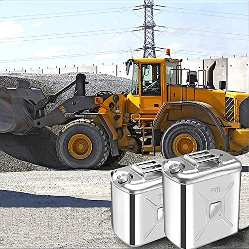 ADASPR Benzinkanister Edelstahl Kraftstoff Kanister 40l 50l 60l Dieselkanister wasserkanister Dieseltrommel Reservekanister Ersatzstofftank Mit hahn Garten Zubehör (Color : Sus201, Size : 60L)
