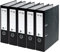 VON Leitz 5er Pack Ordner A4, 100 % Recycling-Karton, Für 600 Blatt, 80 mm Rückenbreite, Klassisch marmoriert, Blauer Engel & FSC-zertifiziert, Für Schule, Studium & Zuhause, Schwarz, 10531095