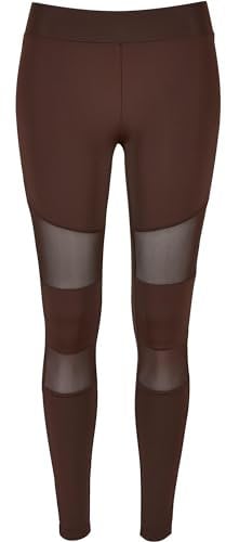 Urban Classics Damen Ladies Tech Mesh Leggings Yoga Pants, Brown, XXL