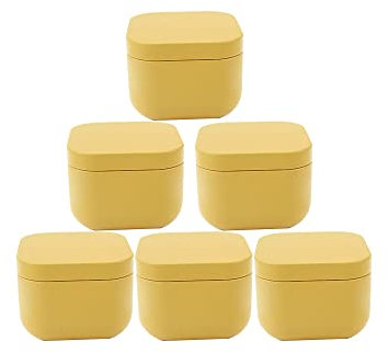 10-Pack Multicolor Small Square Tinplate Tea Tin Can Exquisite Candy Gift and Crafts Box Food Storage Container (Yellow）