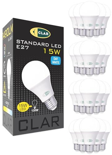 CLAR LED Glühbirne E27, 15W 4000ºK, Leuchtmittel 100W-120W Äquivalent (20er Pack)