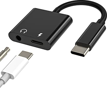 USB C auf Klinke Adapter 3.5mm Kopfhörer Ladekabel(2in1) Splitter DAC Aux Typec Stecker kompatibel für Sumsung Galaxy S22 Ultra S21fe Z Flip 4 Apple Ipad Pro 3.5+tp