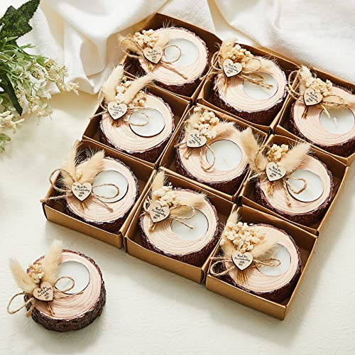 50 portacandele per bomboniere nuziali, candele rustiche per bomboniere di nozze, souvenir per ospiti, regali per matrimoni, bomboniere, decorazioni per matrimoni