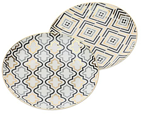 HERVIT Set aus zwei Desserttellern aus Porzellan VLK Design Marrakesch Ø19 cm