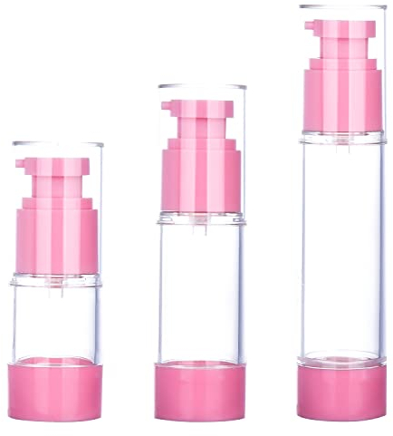 XNHIU 3PCS Airless Pump Bottles 15/30/50ml Refillable Empty Clear Bottle Travel Containers Pump and Spray Bottle Kits