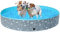 COMSLE Piscina para Perros Grandes, Piscina Plegable Perros Antideslizante y Resistente al Desgaste, Bañera para Perros PVC 80cm/ 120cm/ 160cm, Dog Pool, Gris Hueso