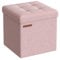 SONGMICS Sitzhocker mit Stauraum, kleine klappbare Sitzbank, 30 x 30 cm Fußbank, Aufbewahrungsbox, bis 130 kg belastbar, für Wohnzimmer Schlafzimmer Schlafsaal, pastellrosa LSF028R01