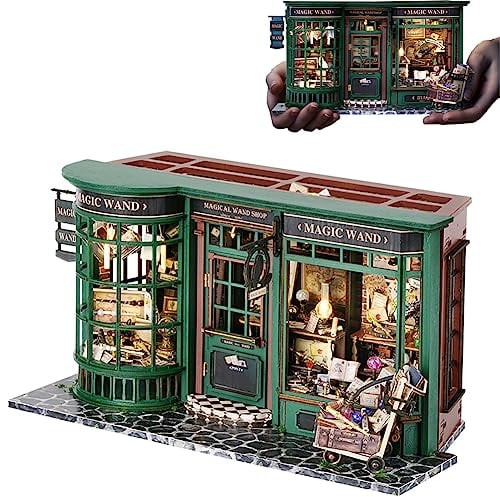 TOPBSFARNY Kit maison de poupée miniature à faire soi-même avec maison de poupée magique vintage européenne en bois, kit de maison en bois fait à la main, cadeau d'anniversaire créatif
