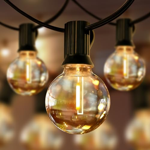 flintronic LED Lichterkette Außen, 30,2M LED Lichterkette Außen Mit 50+2 G40 Birnen, IP44 Wasserdicht Innen/Außen Lichterketten für Garten, Hochzeiten, Party, Terrasse