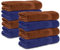 Komfortec 8er Handtücher 50x100 cm Set aus 100% Baumwolle, Frottee, Weich, Braun/Navyblau