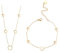 BKEPDY Blumenform Schmuckset Damen Halskette Armband Set 18k Vergoldet Perlmutt Anhänger Schmuck Für Frauen Elegantes Design Schmucksets Für Damen