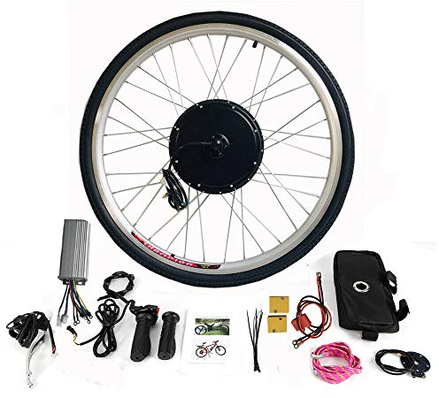 28 Zoll Elektro-Fahrrad Kit, 36V 500W/800W Elektrofahrrad Umbausatz Hinterrad, mit LCD Display, E-Bike Conversion Kit, mit Steckverbinder und Sicherungen (800W)