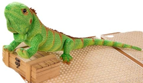 Xshelley Realistische grüne Eidechse Plüschtier Spielzeug, Chamäleon Puppen, Reptilien Plüschtiere Mähneneidechsen, Wildtier Spielzeug Geschenke für KinderLänge65cm