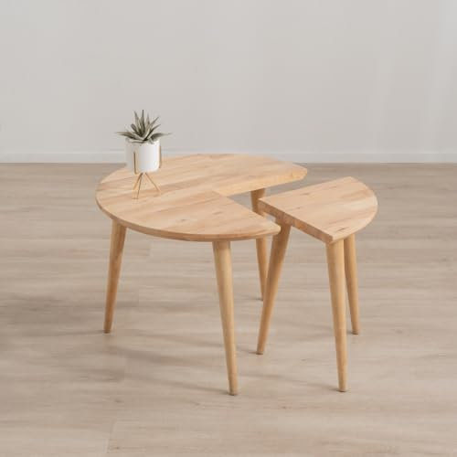 HOMLA Harmoni Tisch Kaffeetisch Beistelltisch Couchtisch Natur 59x59x42 cm