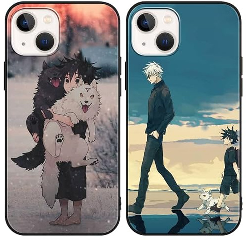 LYUBFDC 2 Stück Handyhülle für Samsung Galaxy S24 5G Hülle 6.2'', Anime Motiv Fushiguro Toji Manga Muster Schutzhülle Jungs Case Schutz der Linse Design Silikon TPU Cover Stoßfest, Schwarz1