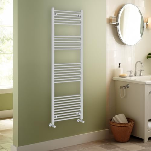 Warmehaus Contemporary Straight Heated Bathroom Towel Rail Radiator Rad - 1800x600mm - Chrome