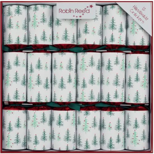 Crackers Ltd 12 x Green Pine Tree Christmas Crackers by Robin Reed