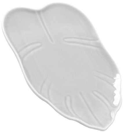 CIYODO Decorative Food Plates White Ceramics Leaf Shaped Plate Ceramic Plate Kitchen Fruits Plate