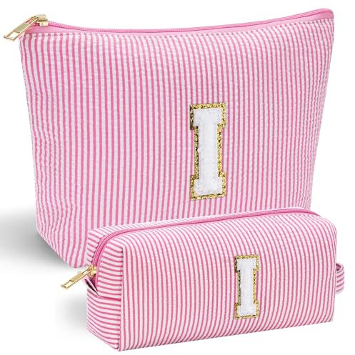 Parima Kosmetiktasche für Mädchen - Rosa Buchstaben Kosmetiktasche Personalisierte Schminktasche für Frauen Schwester Beste Freundin Geschenke Geburtstagsgeschenk für Teenager Mädchen 7 8 9 10 11Jahre