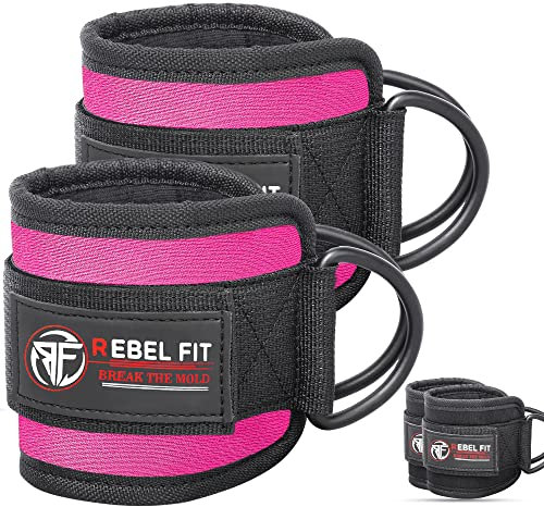 Elyzor Ankle Strap, Workout Cuffs, Cable Machine Straps, Pink, Neoprene, Resistance Training & Cable Machine, 10 inches x 4 inches
