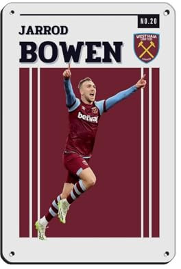 GJHTQLP Jarrod Bowen Retro-Poster, Metall-Blechschild, schicke Kunst, Retro, Eisenmalerei, Bar, Menschen, Höhle, Café, Familie, Garage, Poster, Wanddekoration, 20 x 30 cm