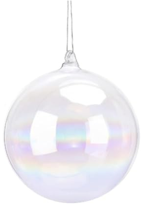 Pallina Albero Di Natale In Vetro Iridescente 12cm - Varzi il Natale dal 1956