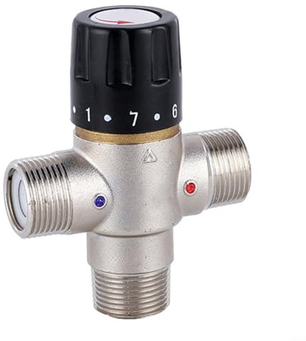 FUANA Thermostat-Mischventil Wassertemperaturregelventil Solarheizung Thermostat-Mischventil Rohr für Duschsystem Wassertemperaturregelung