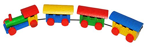 alles-meine.de GmbH Holzeisenbahn/Zug mit 3 Anhänger - Original Erzgebirge - Eisenbahn - Lok Zug Dampflok - ideal für Holzeisenbahn Gebäude Zubehör Stadt