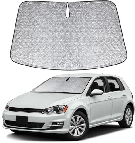 XCBYT Sonnenschutz Auto Frontscheibe für VW Golf 7 2015-2021, Verdickt Sonnenblende Frontscheibenabdeckung, Faltbare Windschutzscheibe Abdeckung, UV-Schutz