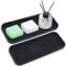 Silicone Sink Tray, Non-Slip Kitchen Sink Draining Mat for Drip Dish Sponge Soap Dispenser Scrubber, Portable Multi-Purpose Organizer for Bathroom, Counter, Dining Table, and Kitchen Storage, Black