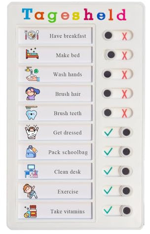 Checklist Board, Stick-On Task List, Aufgabenliste zum Aufkleben, wiederverwendbares Memoboard für Kinder,Aufgabenplaner Kinder, Aufgabenliste für Kinder (Tagesheld)