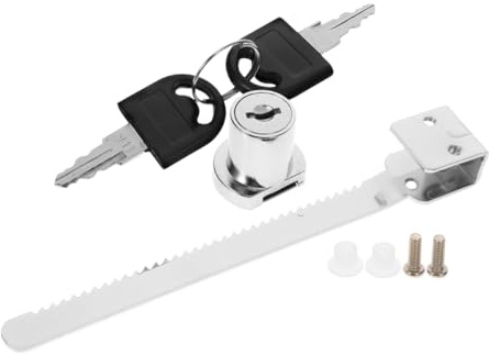 DIYEAH Serratura per Porta in Vetro Scorrevole, Door Lock in Lega di Zinco, Set con 2 Chiavi e 2 Viti per Vetrine e Armadi