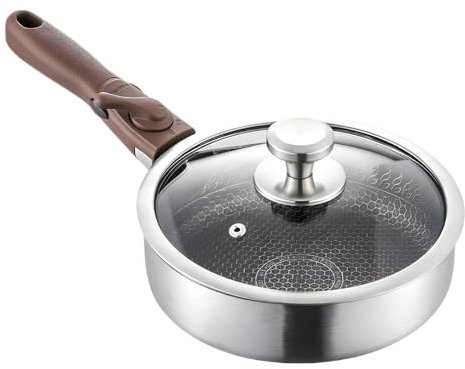 FUUGlan Nonstick Skillets Efficient Skillets Frying Pans 316 Stainless Steel Texture Suitable for Frying Fish and Grilling Meats Cooking Pans