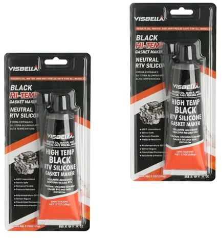 Masterpart Visbella High Temperature RTV Black Silicone Gasket Sealant Pack Of 2 For Oil Sump Engine Pan, Ovens