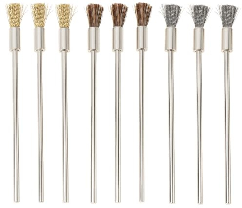 Create idea 9pcs Brosses Métalliques en Acier de 10 cm Brosses Métalliques en Cuivre pour Nettoyage l'ébavurage le Meulage